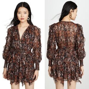 Ulla Johnson Brown Floral Mini Dress